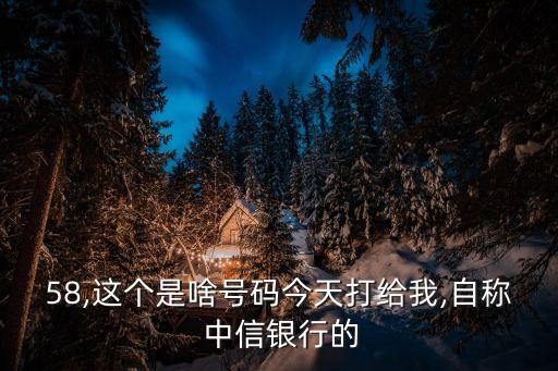58,这个是啥号码今天打给我,自称 中信银行的