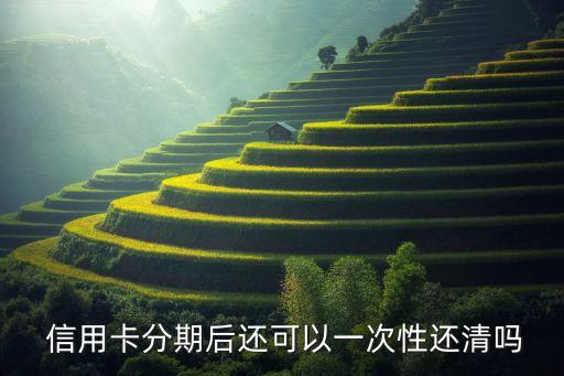  信用卡分期后还可以一次性还清吗