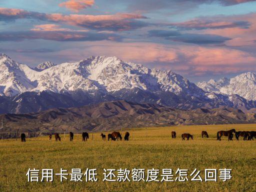  信用卡最低 还款额度是怎么回事