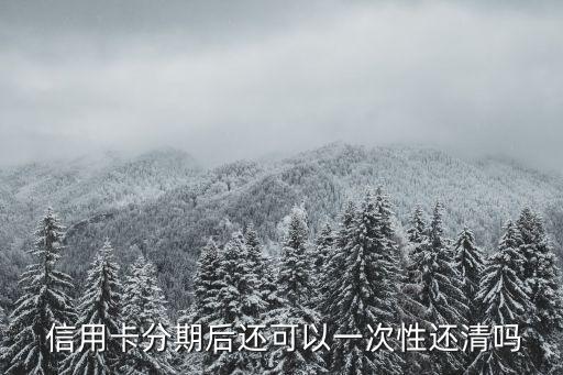  信用卡分期后还可以一次性还清吗