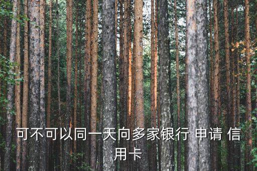 可不可以同一天向多家银行 申请 信用卡