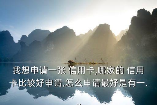 我想申请一张 信用卡,哪家的 信用卡比较好申请,怎么申请最好是有一...