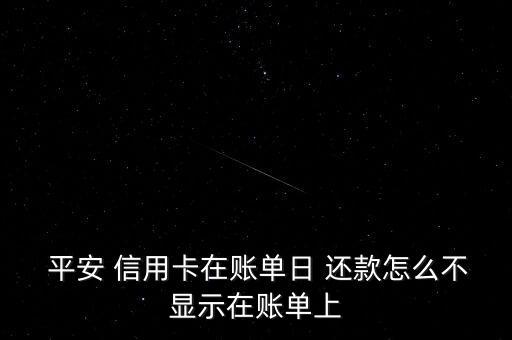  平安 信用卡在账单日 还款怎么不显示在账单上