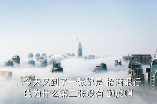 ...今天又到了一张都是 招商银行的为什么第二张没有 额度啊