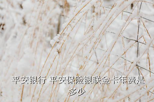 平安银行 平安保险银联金卡年费是多少