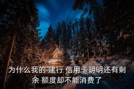 为什么我的 建行 信用卡明明还有剩余 额度却不能消费了