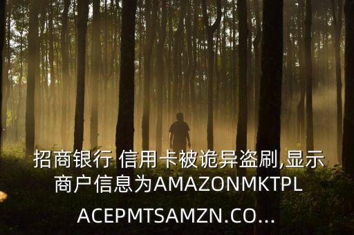  招商银行 信用卡被诡异盗刷,显示 商户信息为AMAZONMKTPLACEPMTSAMZN.CO...