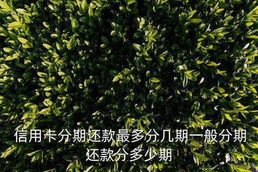  信用卡分期还款最多分几期一般分期还款分多少期
