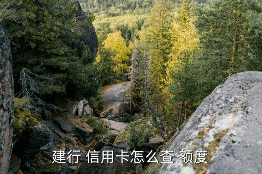 建行 信用卡怎么查 额度