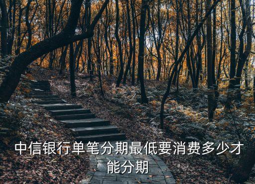  中信银行单笔分期最低要消费多少才能分期