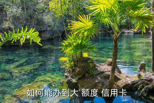 如何能办到大 额度 信用卡