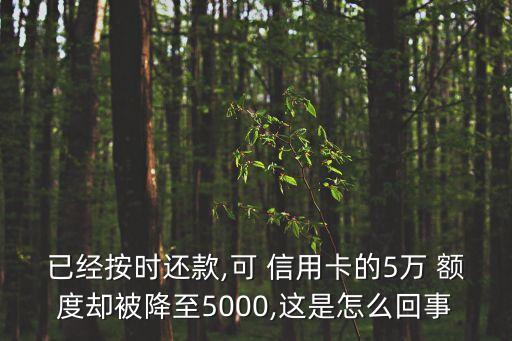 已经按时还款,可 信用卡的5万 额度却被降至5000,这是怎么回事
