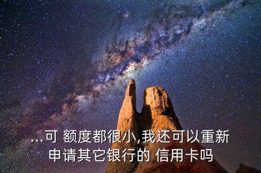 ...可 额度都很小,我还可以重新申请其它银行的 信用卡吗