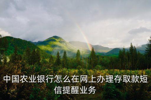 中国农业银行怎么在网上办理存取款短信提醒业务