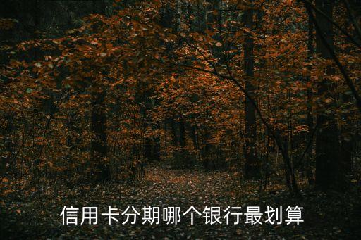  信用卡分期哪个银行最划算