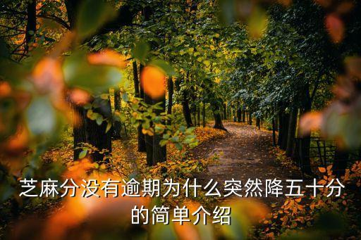  芝麻分没有逾期为什么突然降五十分的简单介绍