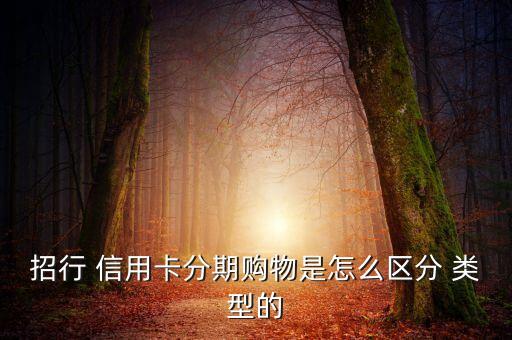 招行 信用卡分期购物是怎么区分 类型的