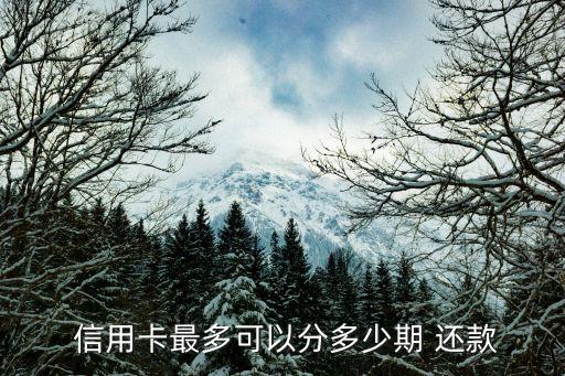  信用卡最多可以分多少期 还款
