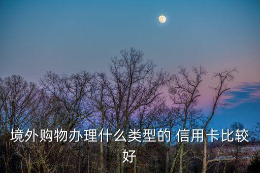 境外购物办理什么类型的 信用卡比较好