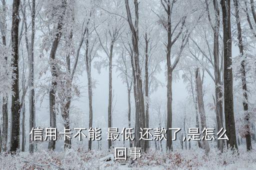  信用卡不能 最低 还款了,是怎么回事