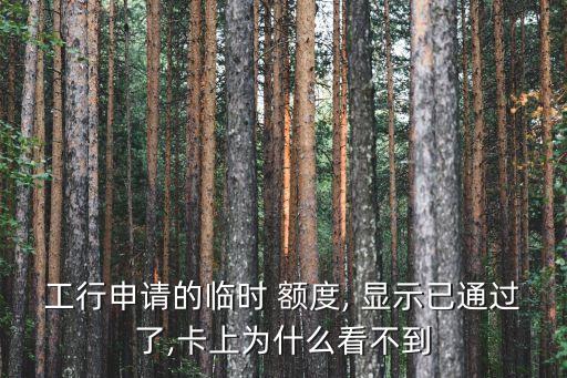 工行申请的临时 额度, 显示已通过了,卡上为什么看不到