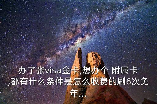 办了张visa金卡,想办个 附属卡,都有什么条件是怎么收费的刷6次免年...