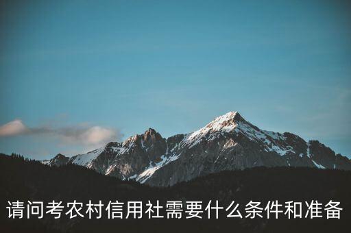 请问考农村信用社需要什么条件和准备