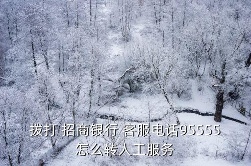 拨打 招商银行 客服电话95555怎么转人工服务