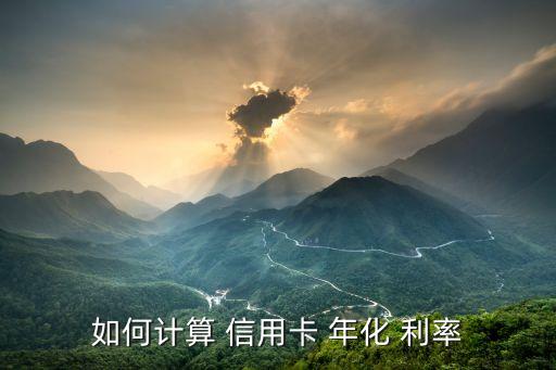 如何计算 信用卡 年化 利率