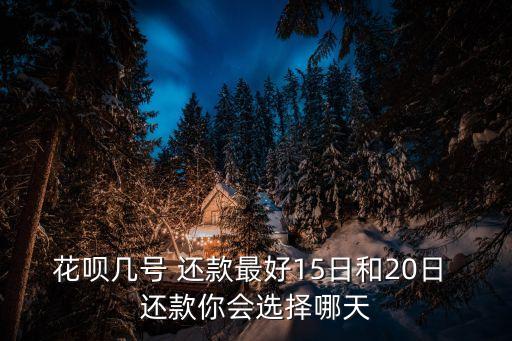 花呗几号 还款最好15日和20日 还款你会选择哪天