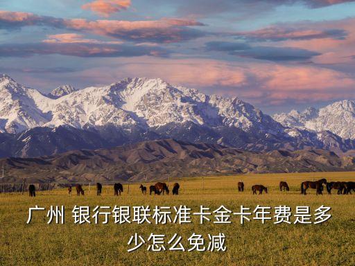  广州 银行银联标准卡金卡年费是多少怎么免减