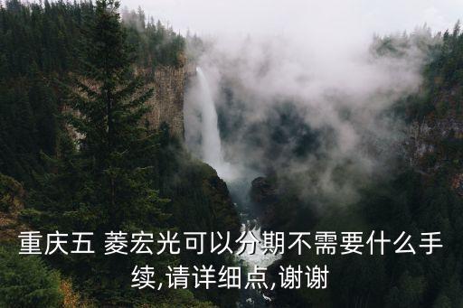 重庆五 菱宏光可以分期不需要什么手续,请详细点,谢谢