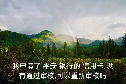我申请了 平安 银行的 信用卡,没有通过审核,可以重新审核吗