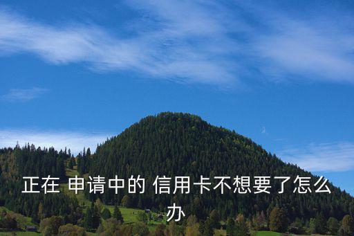 正在 申请中的 信用卡不想要了怎么办