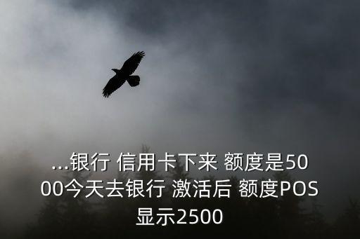 ...银行 信用卡下来 额度是5000今天去银行 激活后 额度POS显示2500