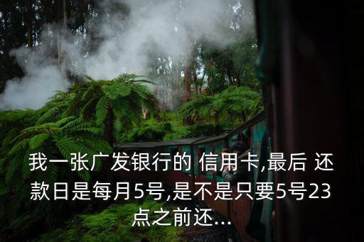 我一张广发银行的 信用卡,最后 还款日是每月5号,是不是只要5号23点之前还...
