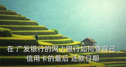 在 广发银行的网上银行如何查自己 信用卡的最后 还款日期