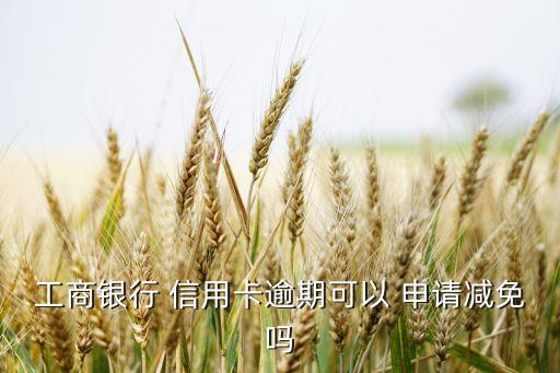 工商银行 信用卡逾期可以 申请减免吗