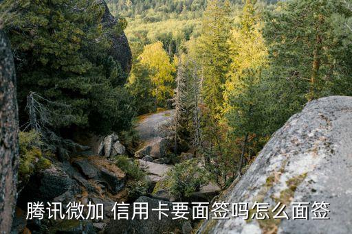  腾讯微加 信用卡要面签吗怎么面签