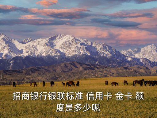 招行升级金卡信用卡额度,招行银联标准信用卡金卡额度一般多少钱