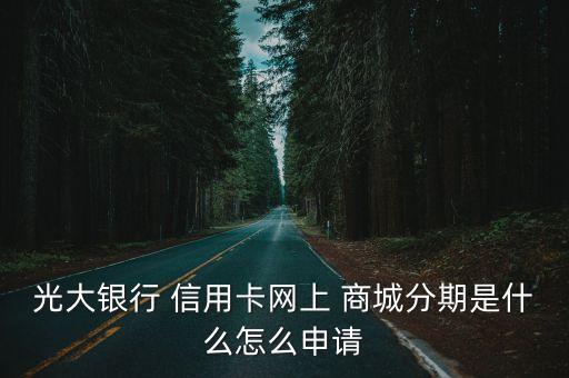 光大银行 信用卡网上 商城分期是什么怎么申请