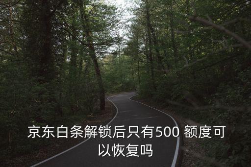 京东白条解锁后只有500 额度可以恢复吗