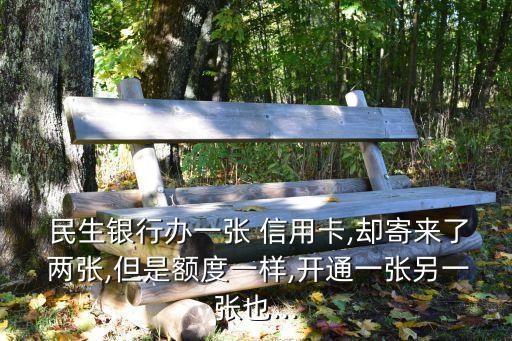  民生银行办一张 信用卡,却寄来了 两张,但是额度一样,开通一张另一张也...