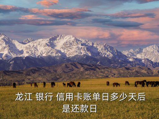  龙江 银行 信用卡账单日多少天后是还款日