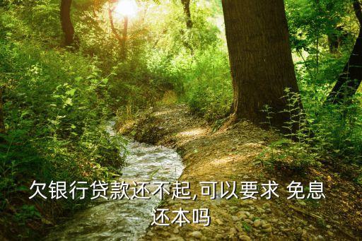 欠银行贷款还不起,可以要求 免息 还本吗