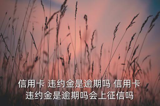  信用卡 违约金是逾期吗 信用卡 违约金是逾期吗会上征信吗