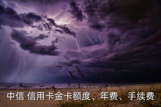 中信 信用卡金卡额度、年费、手续费