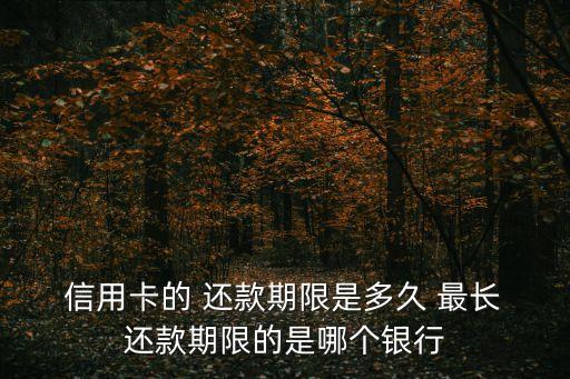 信用卡最低还款最长