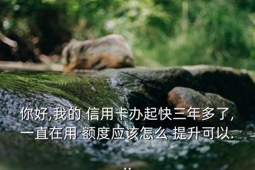 你好,我的 信用卡办起快三年多了,一直在用 额度应该怎么 提升可以...