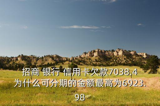 招商 银行 信用卡欠款7038.4为什么可分期的金额最高为6923.98